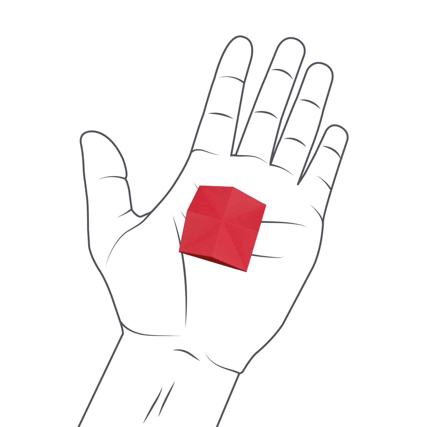Hand mit Hubelino Kugelbahn Baustein Dachstein