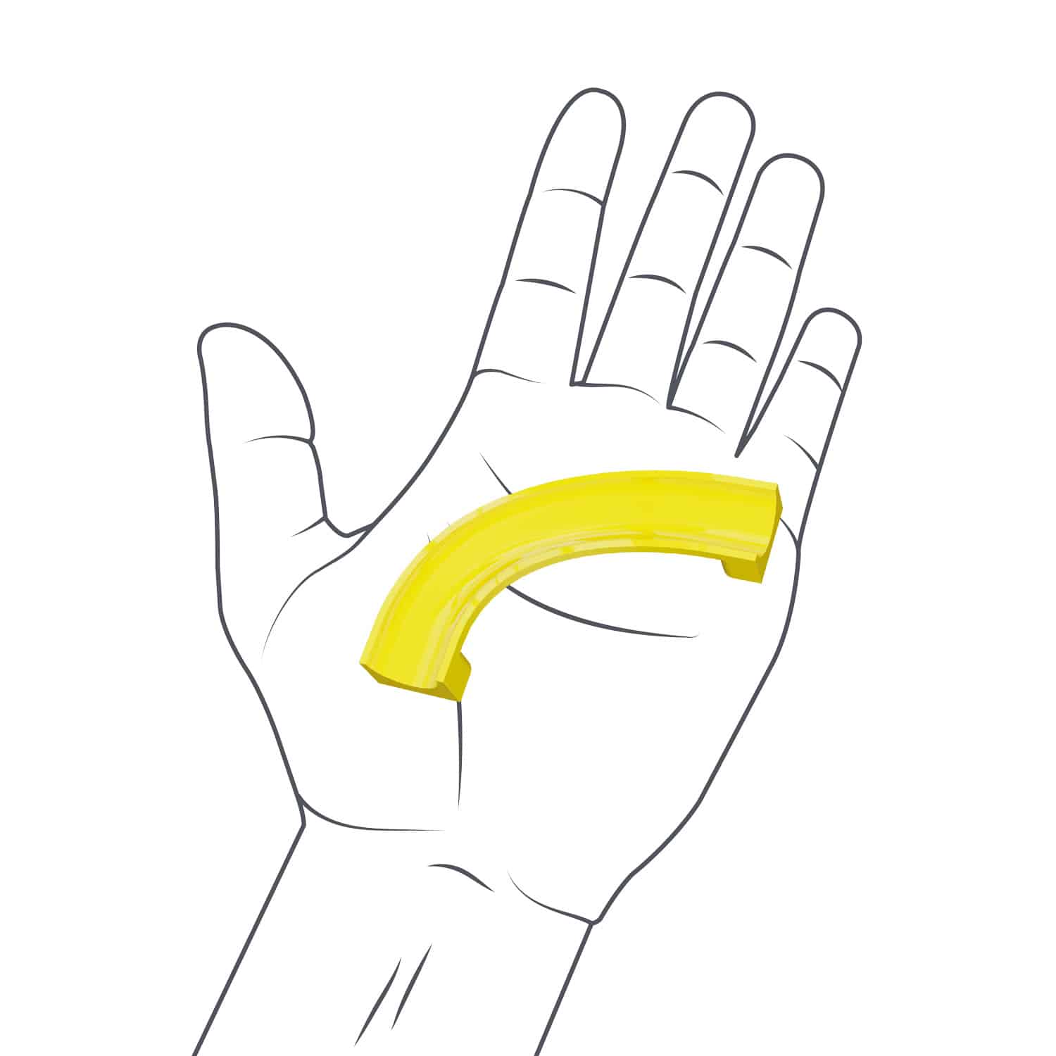 Hand mit Hubelino Pi Kurve