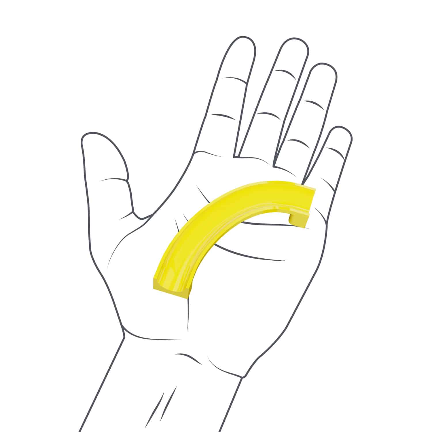 Hand mit Hubelino Pi Kurve