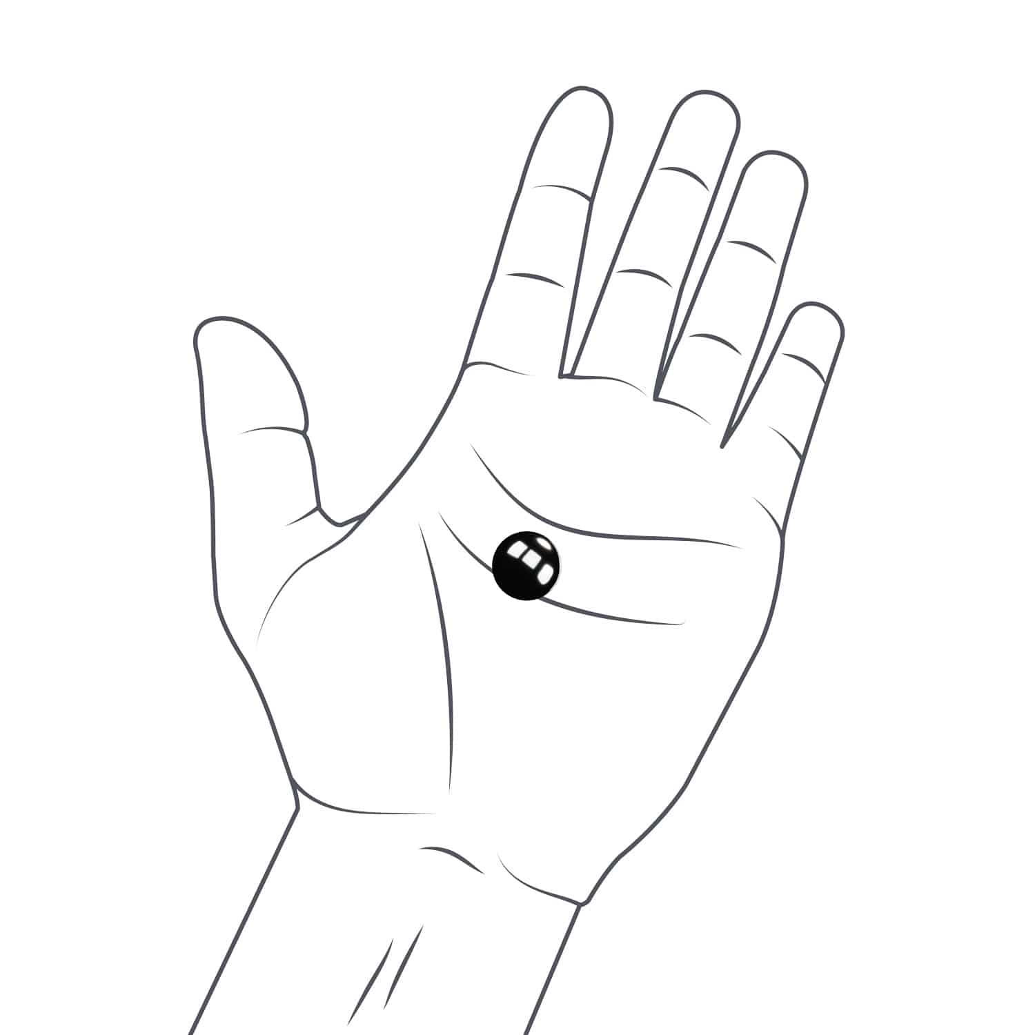 Hand mit Hubelino Pi Klugel