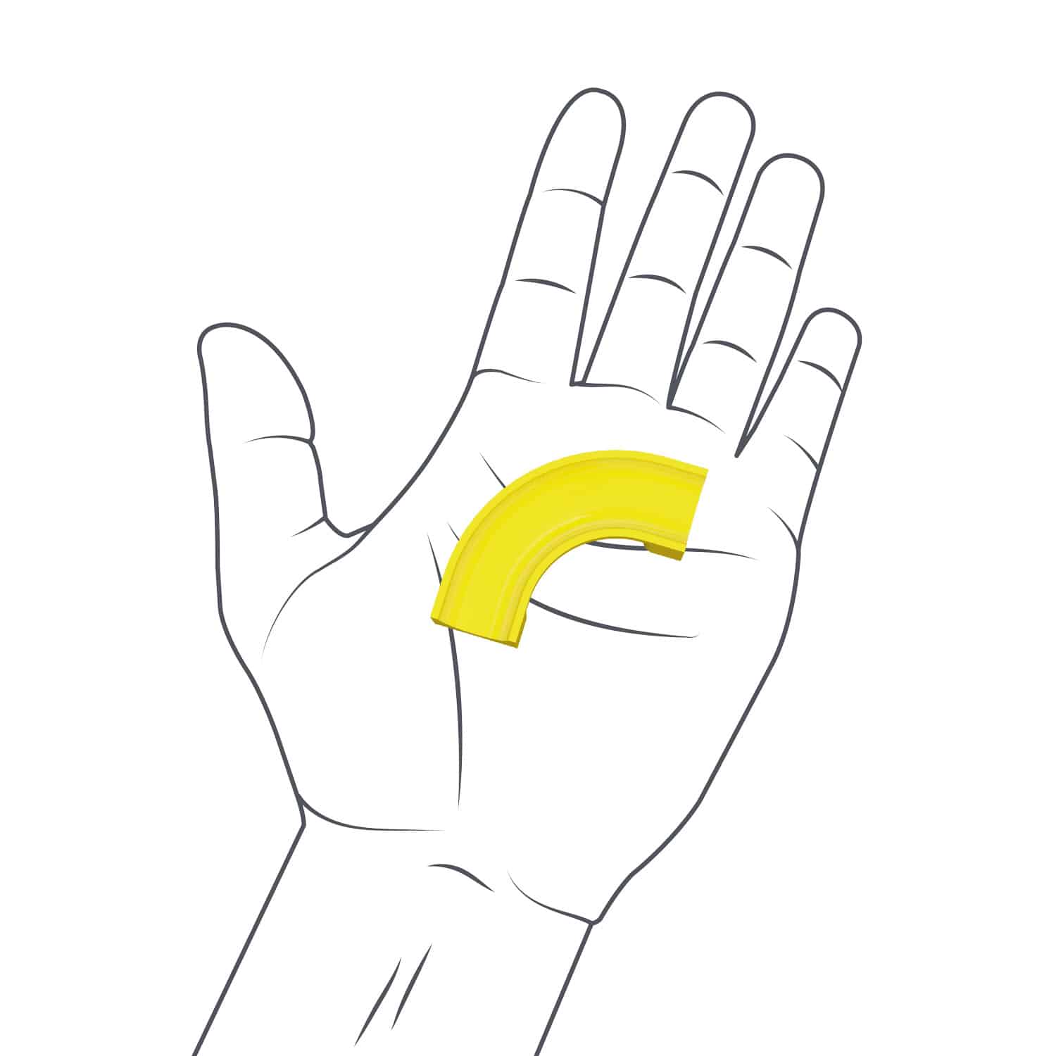 Hand mit Hubelino Pi Kugelbahn Klemmbaustein Kurve